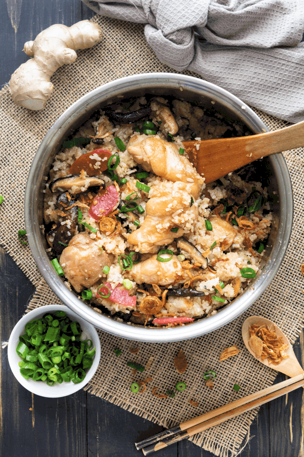 Rice Cooker Chicken and Mushroom Rice