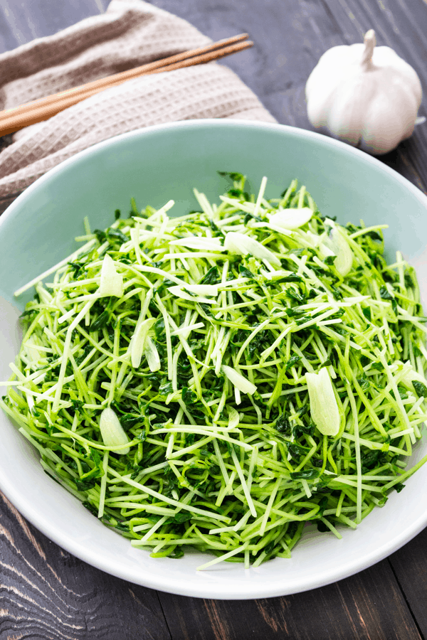 Stir Fried Pea Shoots with Garlic | Wok and Kin