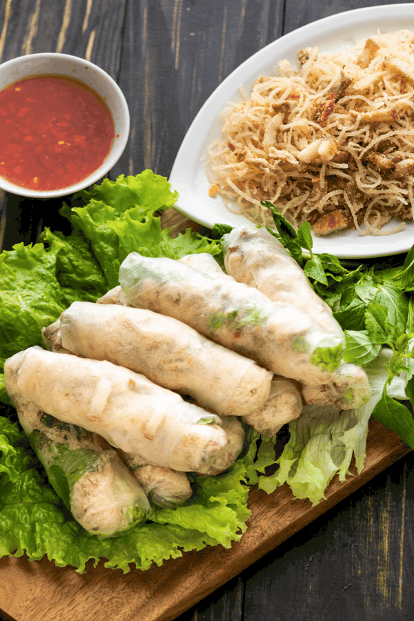 Bi Cuon (Shredded Pork Rice Paper Roll)